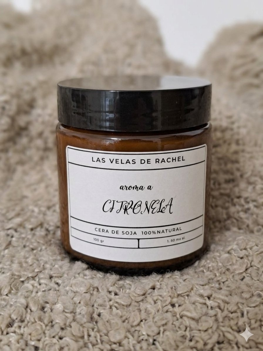 Vela de Soja 100% natural con aroma a Citronela